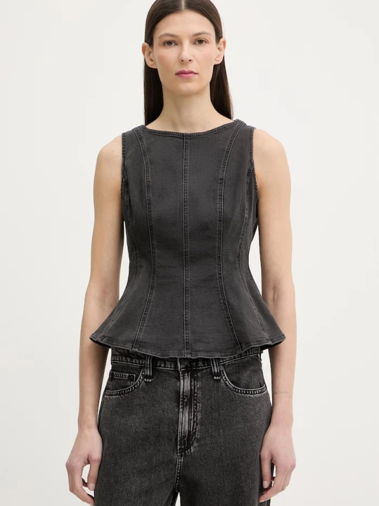 Zdjęcie produktu Levi's bluzka damska jeansowa PEPLUM SEAMED DENIM czarny