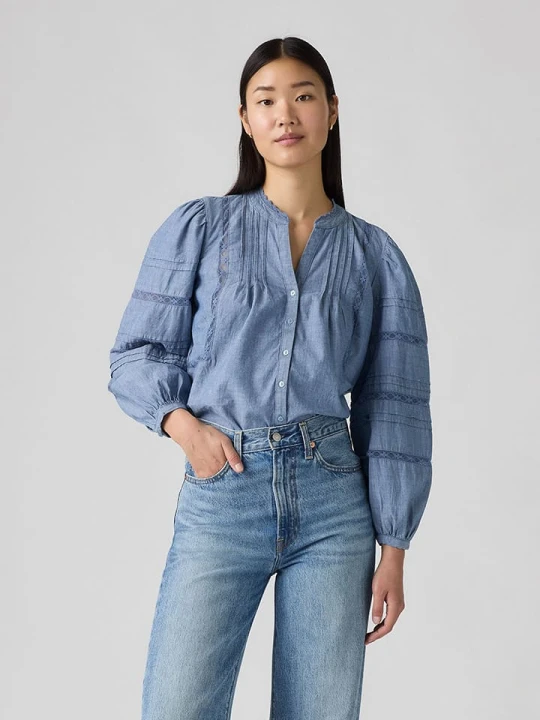 Zdjęcie produktu Levi's Bluzka dżinsowa w kolorze niebieskim rozmiar: S