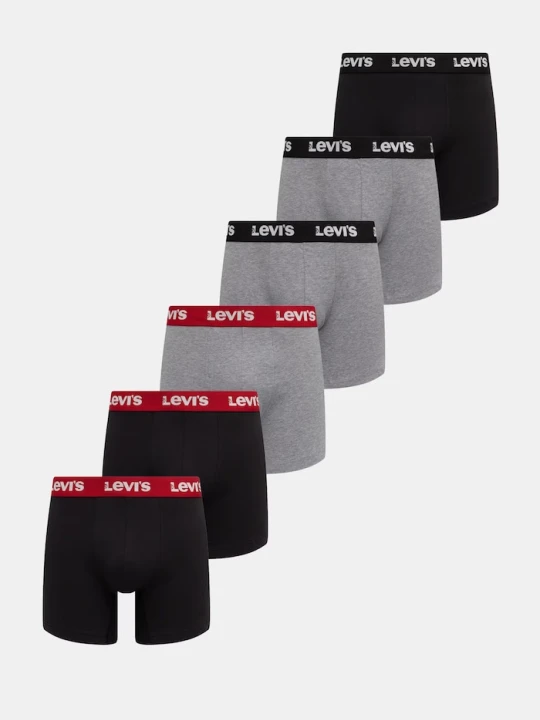 Zdjęcie produktu Levi's bokserki męskie 6-pack szary