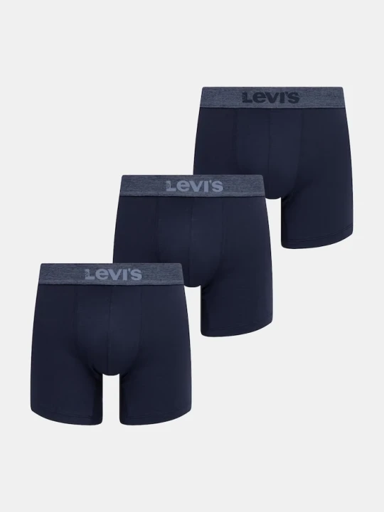 Zdjęcie produktu Levi's bokserki męskie bawełniane z elastanem 3-pack granatowy