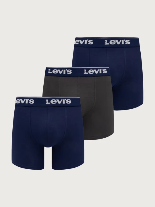Zdjęcie produktu Levi's bokserki męskie bawełniane z elastanem 3-pack niebieski