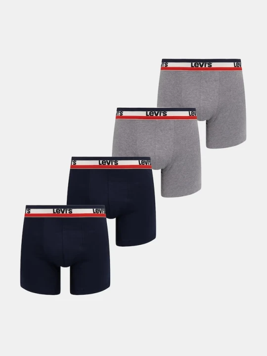Zdjęcie produktu Levi's bokserki męskie bawełniane z elastanem 4-pack granatowy