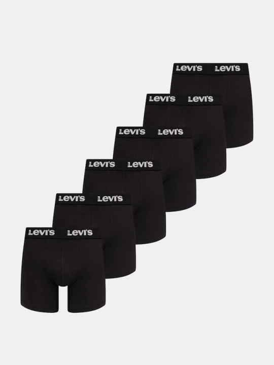 Zdjęcie produktu Levi's bokserki męskie bawełniane z elastanem 6-pack czarny
