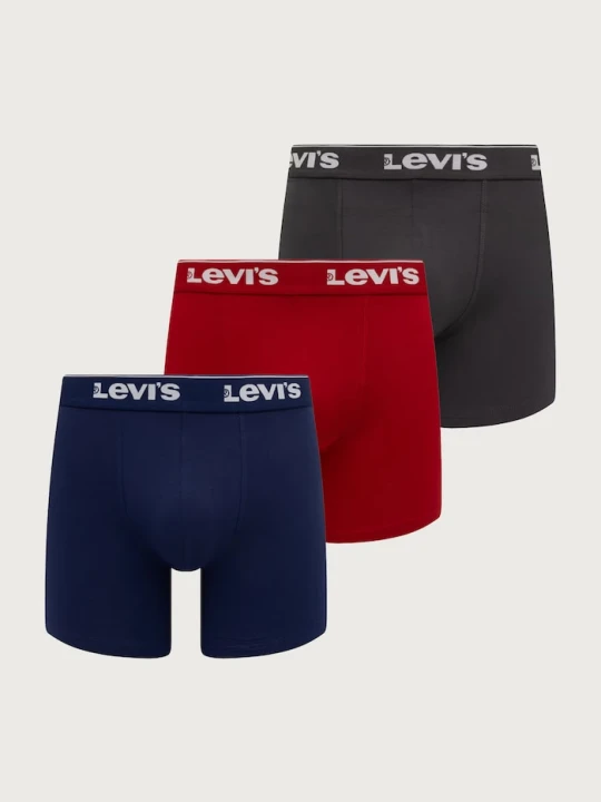 Zdjęcie produktu Levi's bokserki męskie z bawełną 3-pack czerwony