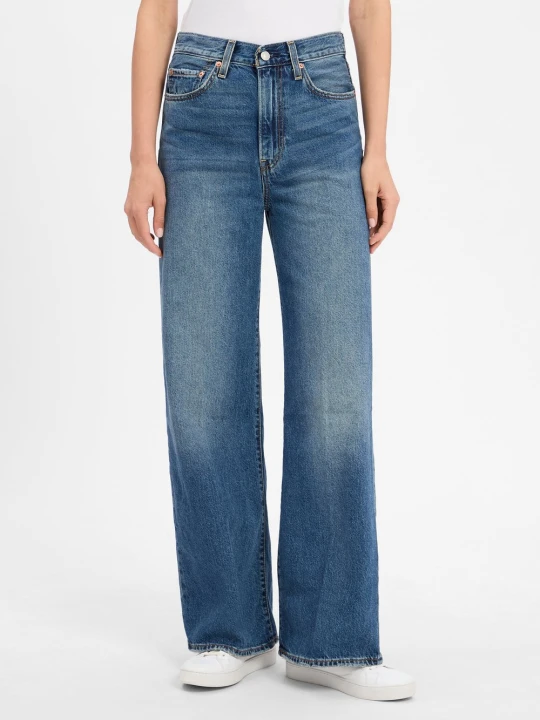 Zdjęcie produktu Levi's Dżinsy - Szeroka nogawka w prążki Kobiety Bawełna niebieski