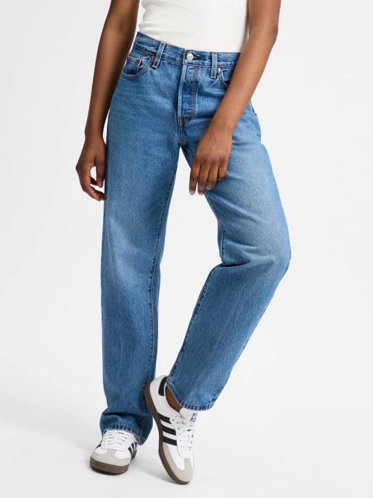 Zdjęcie produktu Levi's Dżinsy - Szeroka nogawka w prążki Kobiety Bawełna niebieski
