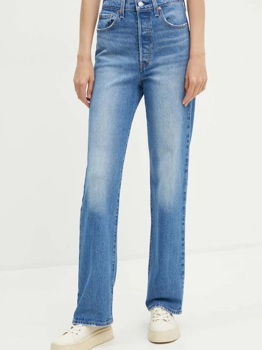 Zdjęcie produktu Levi's jeansy straight damskie RIBCAGE FULL LENGTH niebieski