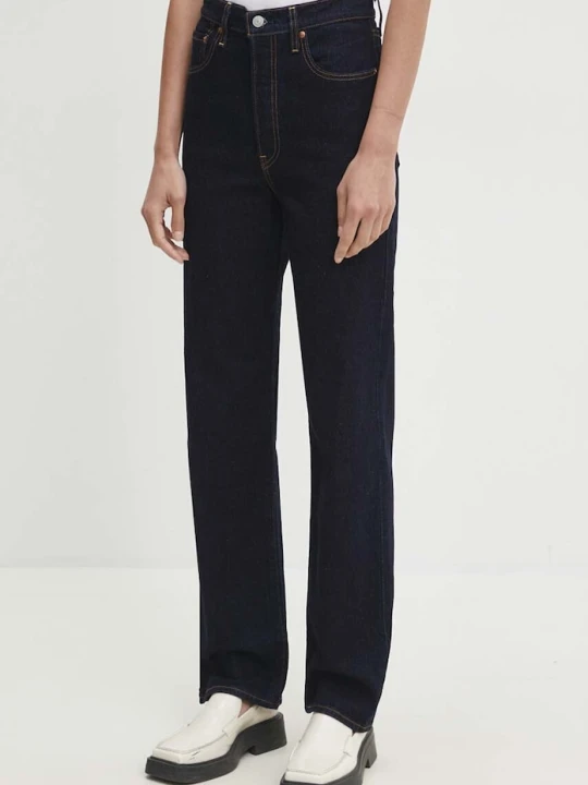 Zdjęcie produktu Levi's jeansy straight damskie RIBCAGE FULL LENGTH granatowy