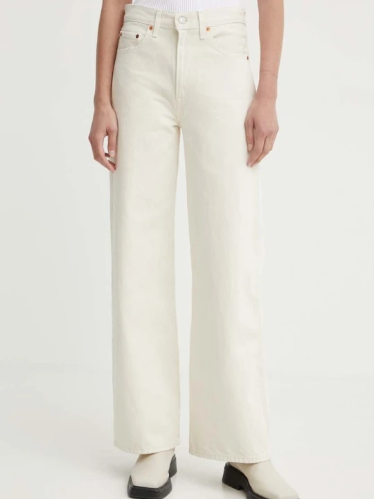 Zdjęcie produktu Levi's jeansy wide leg damskie RIBCAGE WIDE LEG beżowy