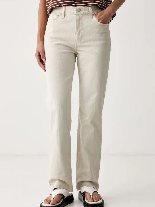 Zdjęcie produktu Levi's jeansy slim fit damskie RIBCAGE SLIM beżowy