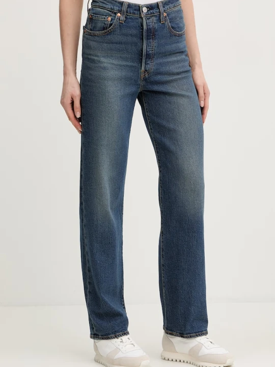 Zdjęcie produktu Levi's jeansy straight damskie RIBCAGE STRAIGHT ANKLE granatowy