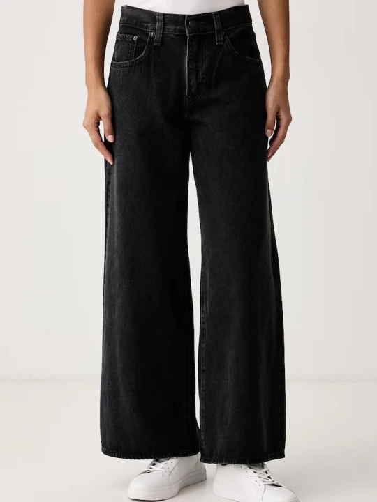 Zdjęcie produktu Levi's jeansy wide leg damskie MIDDY WIDE LEG czarny
