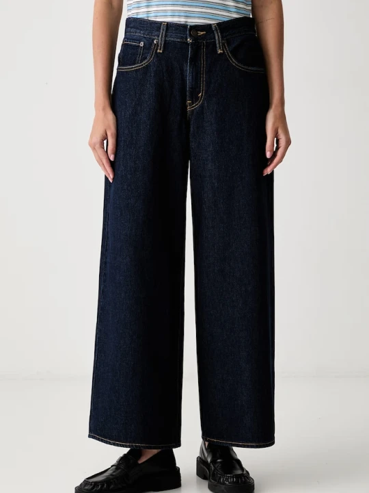 Zdjęcie produktu Levi's jeansy wide leg damskie MIDDY WIDE LEG granatowy