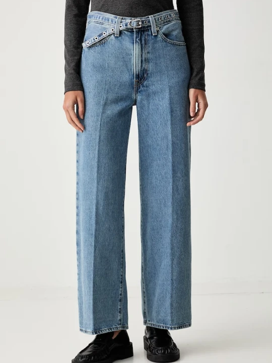 Zdjęcie produktu Levi's jeansy wide leg damskie RIBCAGE WL BELTED niebieski