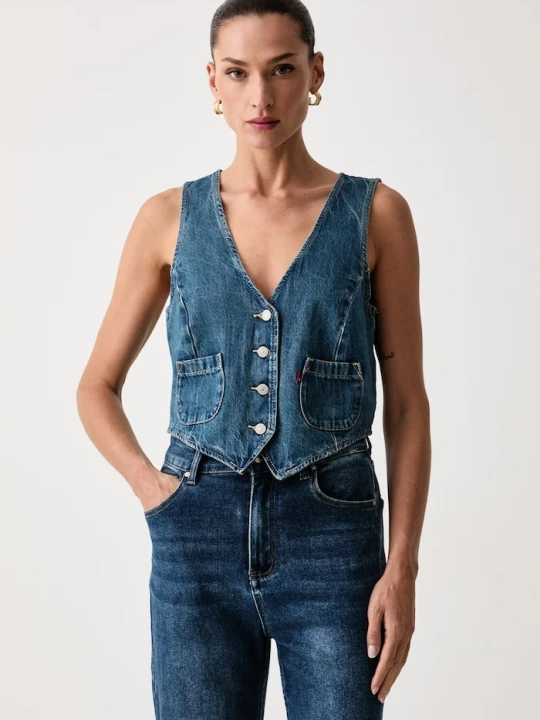 Zdjęcie produktu Levi's kamizelka damska jeansowa TAILORED DENIM niebieski