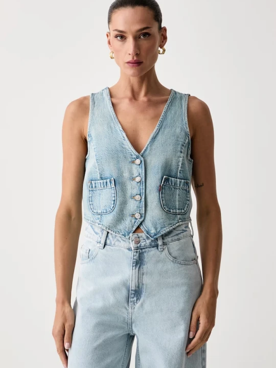 Zdjęcie produktu Levi's kamizelka damska jeansowa TAILORED DENIM niebieski