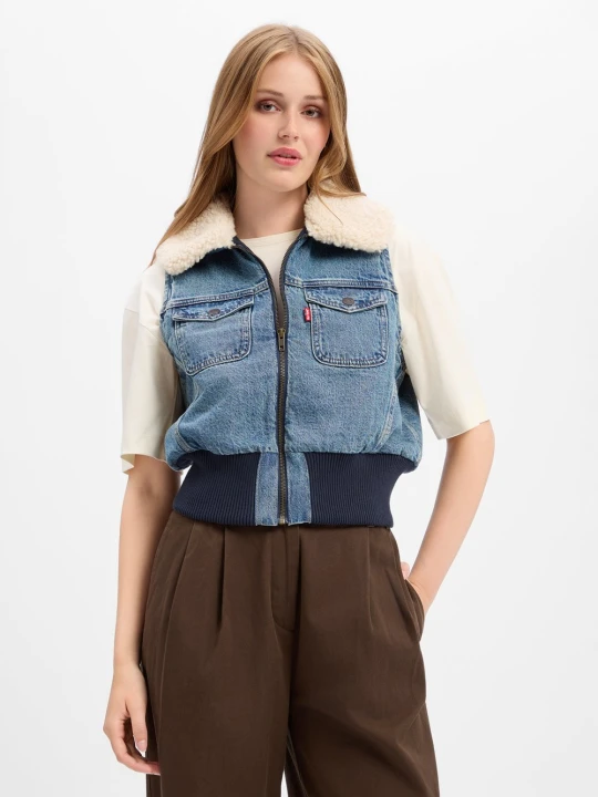Zdjęcie produktu Levi' kamizelka dżinsowa Kobiety Bawełna (100%) niebieski Levi's