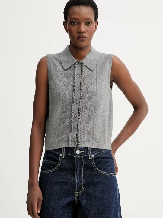 Zdjęcie produktu Levi's kamizelka SUPER SOFT MINI RUFFLE VEST szary