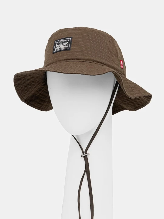Zdjęcie produktu Levi's kapelusz bawełniany SUMMER DRAWSTRING BUCKET HAT zielony