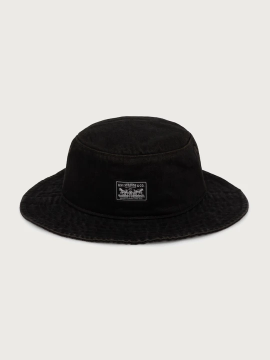 Zdjęcie produktu Levi's kapelusz bucket bawełniany BAY DRAWSTRING czarny
