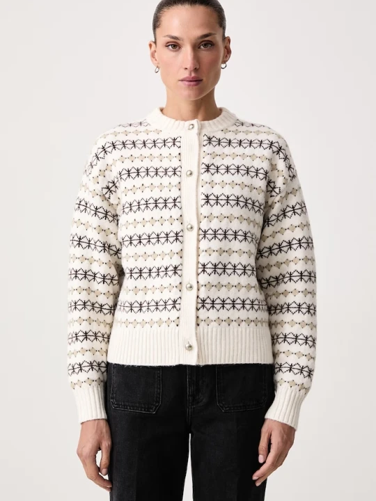 Zdjęcie produktu Levi's kardigan damski z dodatkiem wełny CHARLOTTE CREWNECK beżowy