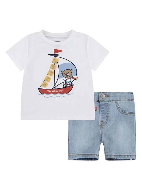 Zdjęcie produktu Levi's Kids 2-częściowy zestaw w kolorze biało-niebieskim rozmiar: 86