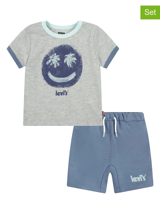 Zdjęcie produktu Levi's Kids 2-częściowy zestaw w kolorze szaro-niebieskim rozmiar: 104