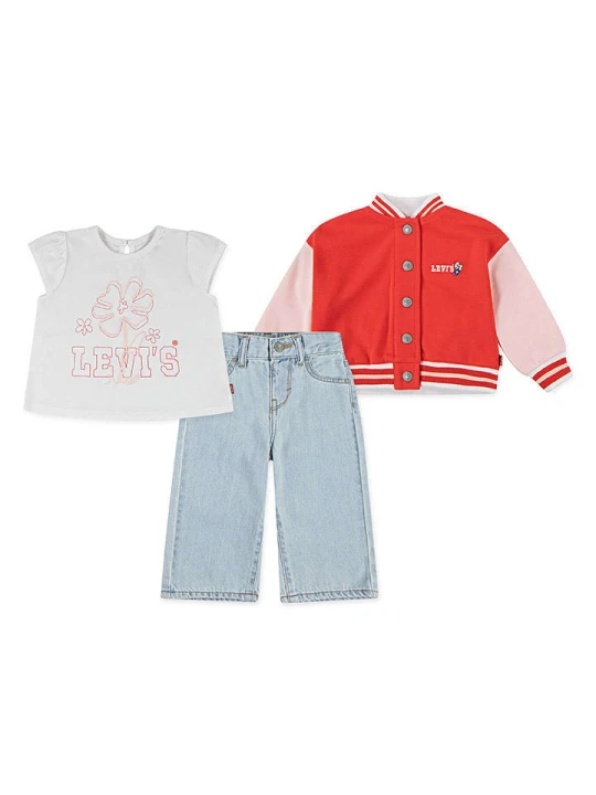 Zdjęcie produktu Levi's Kids 3-częściowy zestaw w kolorze biało-błękitno-czerwonym rozmiar: 74