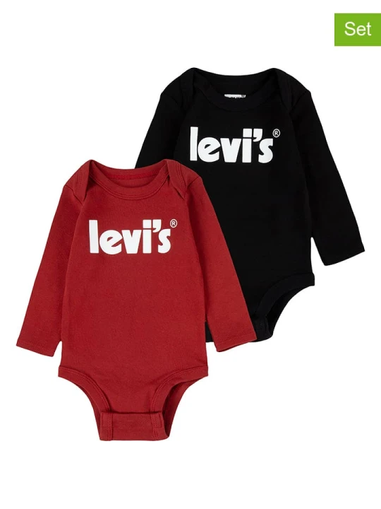 Zdjęcie produktu Levi's Kids Body (2 szt.) w kolorze czarnym i czerwonym rozmiar: 68-80