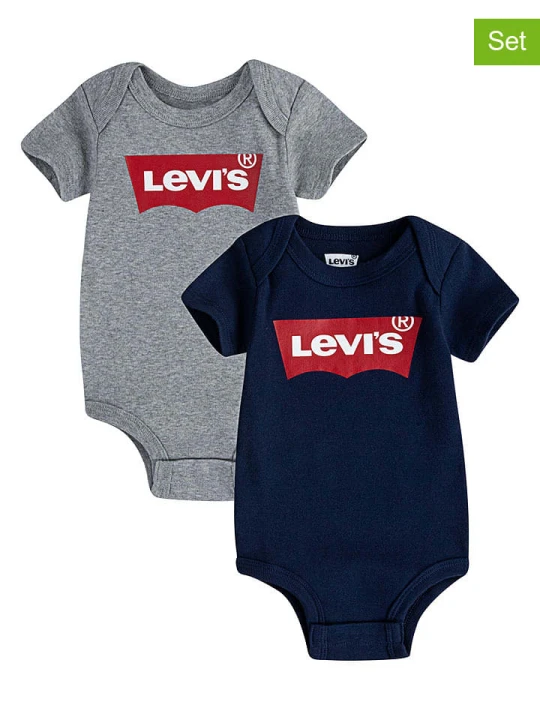 Zdjęcie produktu Levi's Kids Body (2 szt.) w kolorze szarym i granatowym rozmiar: 68-80