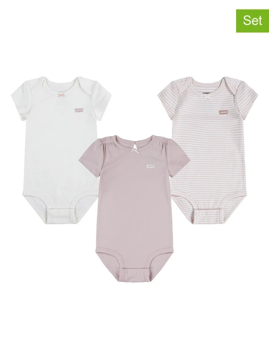 Zdjęcie produktu Levi's Kids Body (3 szt.) w kolorze jasnoróżowo-białym rozmiar: 68