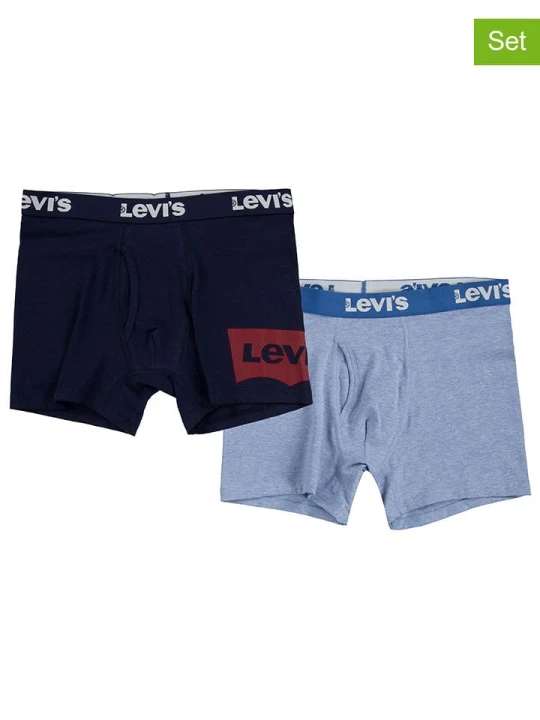 Zdjęcie produktu Levi's Kids Bokserki (2 pary) w kolorze czarnym i błękitnym rozmiar: 152/158