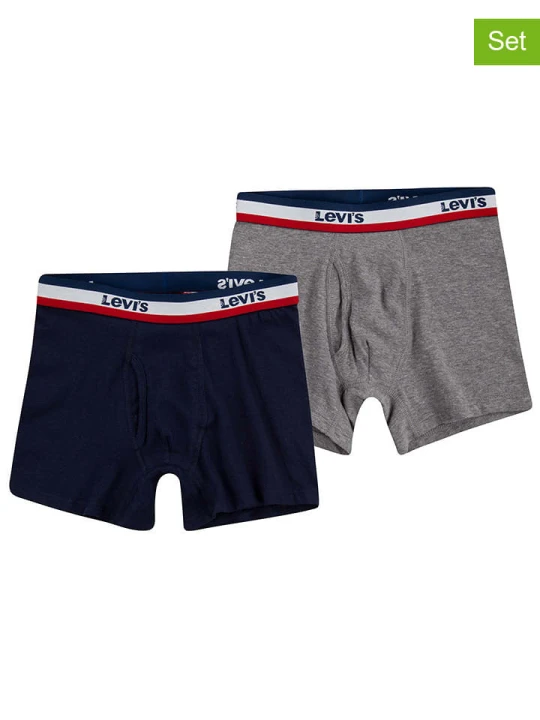 Zdjęcie produktu Levi's Kids Bokserki (2 pary) w kolorze granatowym i szarym rozmiar: 140-152