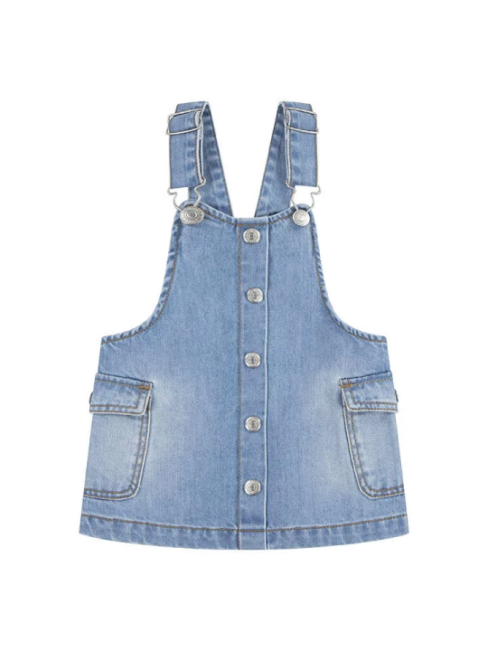 Zdjęcie produktu Levi's Kids Dżinsowa sukienka-ogrodniczka w kolorze błękitnym rozmiar: 86