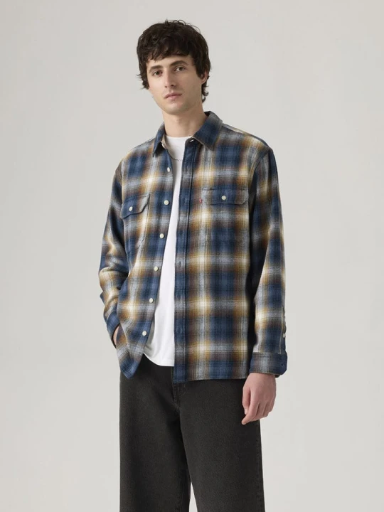 Zdjęcie produktu Levi's Koszula flanelowa - Regular fit - w kolorze granatowo-pomarańczowym rozmiar: L