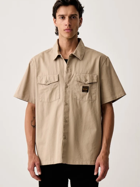 Zdjęcie produktu Levi's koszula męska bawełniana SS WORKER - WW x WORKWEAR beżowy