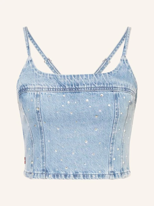 Zdjęcie produktu Levi's® Krótka Bluzka Jeansowa Jadine Z Ozdobnymi Kamykami blau