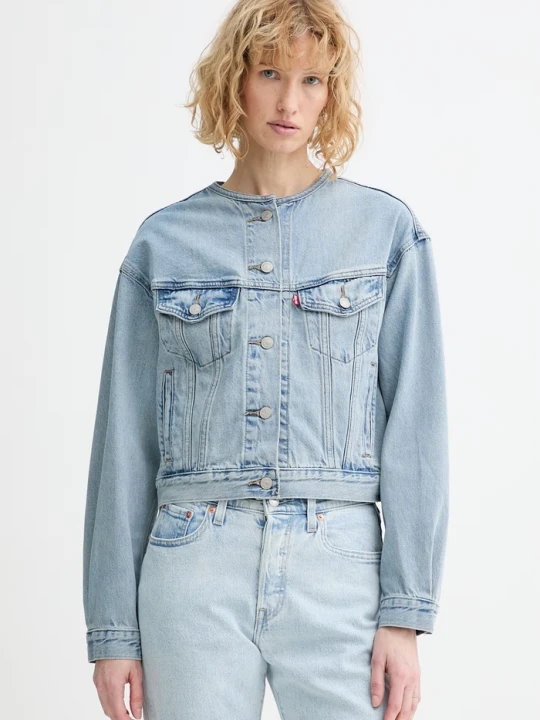 Zdjęcie produktu Levi's kurtka jeansowa COLLARLESS SHRUNKEN 90S niebieski
