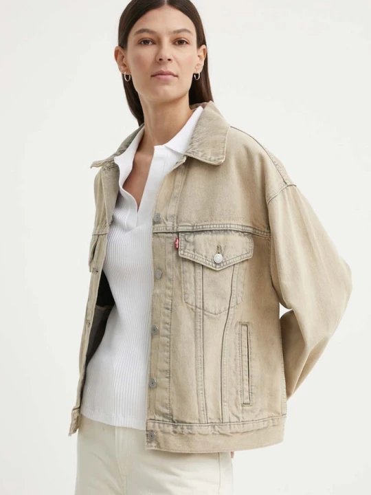 Zdjęcie produktu Levi's kurtka oversize damska jeansowa 90S TRUCKER beżowy