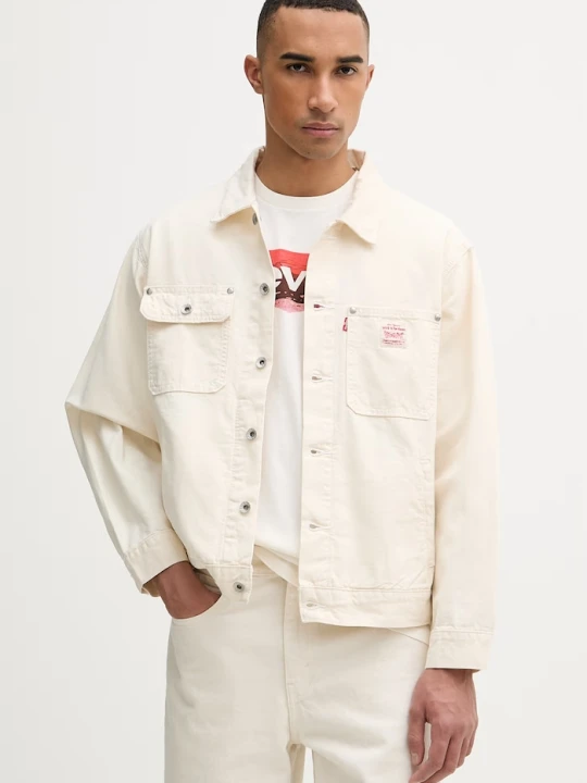 Zdjęcie produktu Levi's kurtka jeansowa męska bawełniana SUNRISE TRUCKER x WORKWEAR beżowy