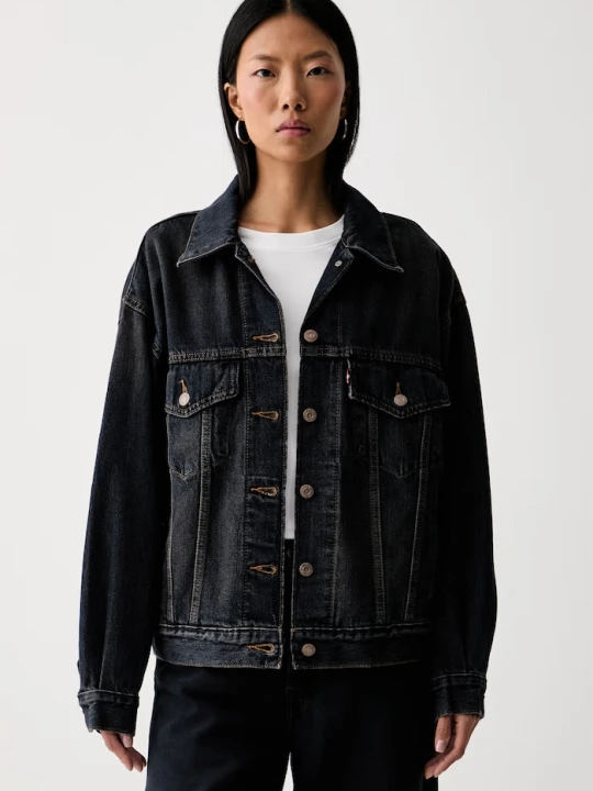 Zdjęcie produktu Levi's kurtka oversize damska jeansowa 90S TRUCKER granatowy