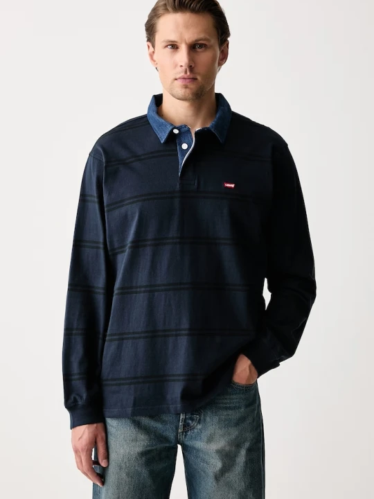 Zdjęcie produktu Levi's longsleeve męski bawełniany CLASSIC LS RUGBY granatowy