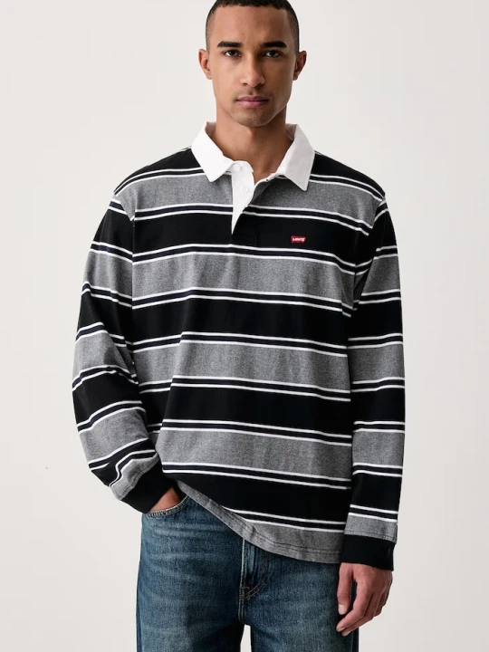 Zdjęcie produktu Levi's longsleeve męski bawełniany CLASSIC LS RUGBY szary