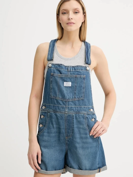 Zdjęcie produktu Levi's ogrodniczki jeansowe VINTAGE SHORTALL niebieski