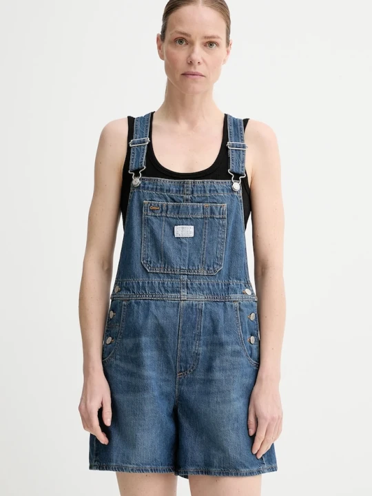 Zdjęcie produktu Levi's ogrodniczki jeansowe UTILITY SHORTALL niebieski