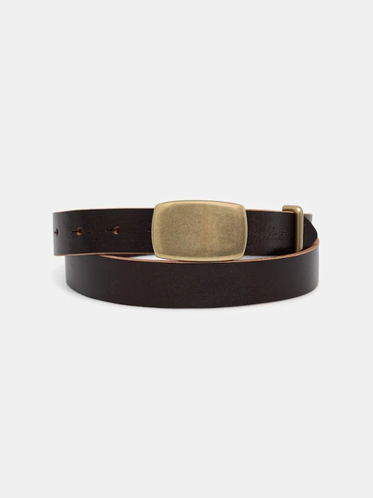 Zdjęcie produktu Levi's pasek damski skórzany PRESIDIO PLAQUE BUCKLE brązowy