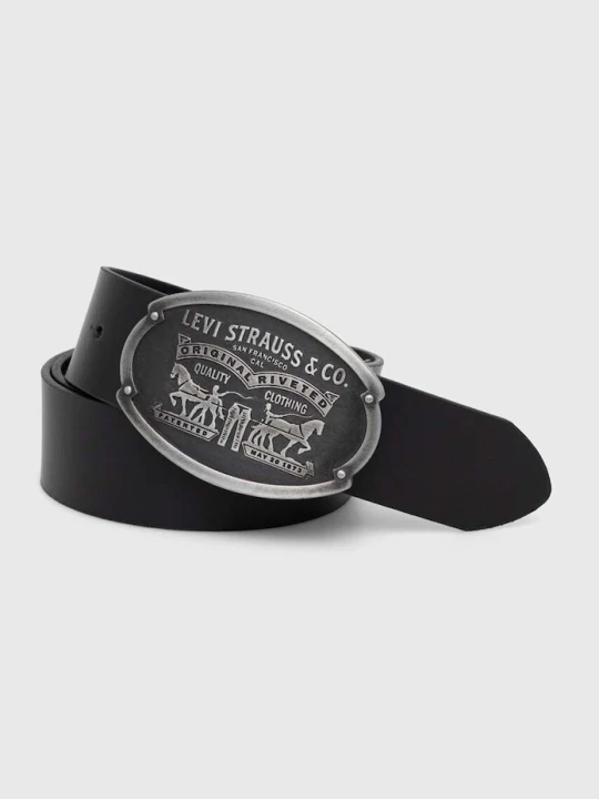 Zdjęcie produktu Levi's pasek skórzany BILLY PLAQUE czarny