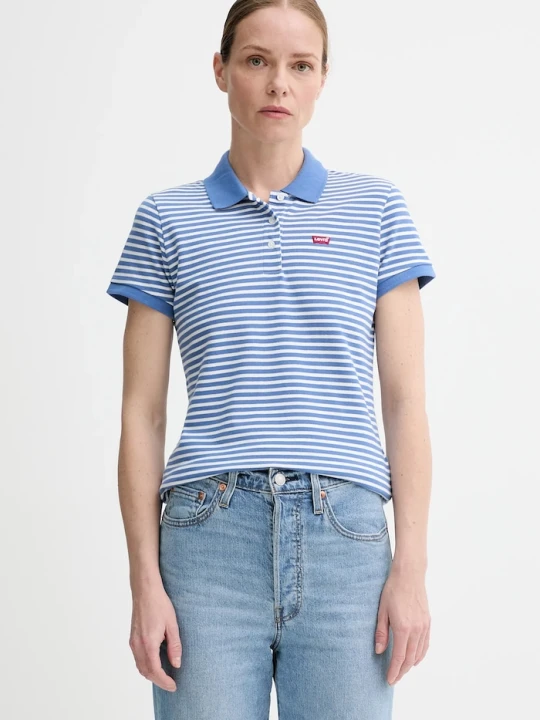 Zdjęcie produktu Levi's polo damskie bawełniane z elastanem HM niebieski