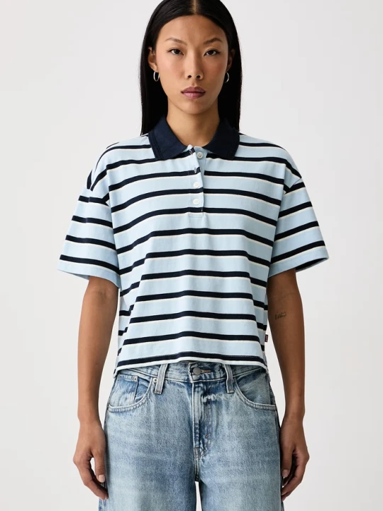 Zdjęcie produktu Levi's polo damskie bawełniane DIDION RUGBY niebieski