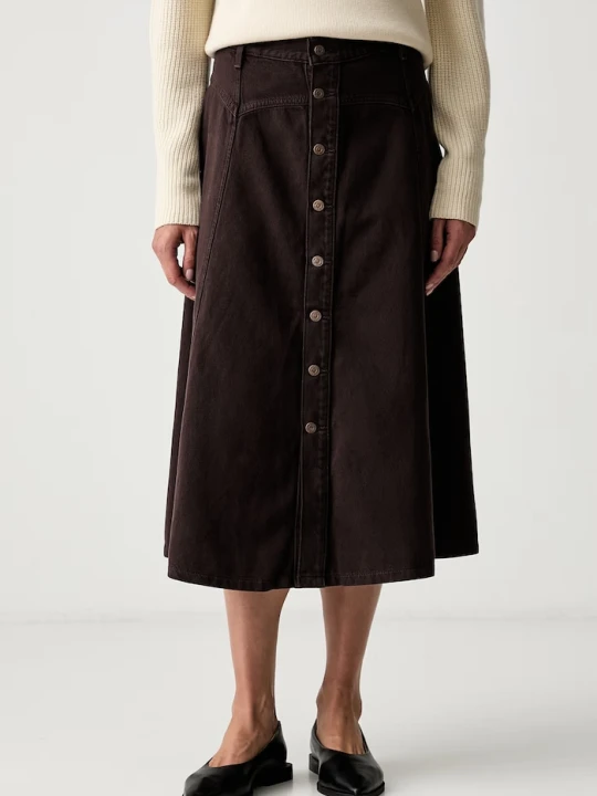 Zdjęcie produktu Levi's spódnica rozkloszowana jeansowa YOKED WESTERN brązowy
